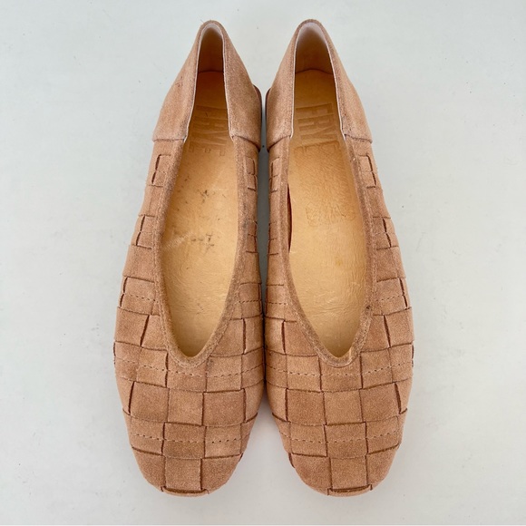 FRYE Claire Caramel / Tan Intricate Woven Checked Slip On Flats Sz 9.5 M NWOB - Picture 4 of 16